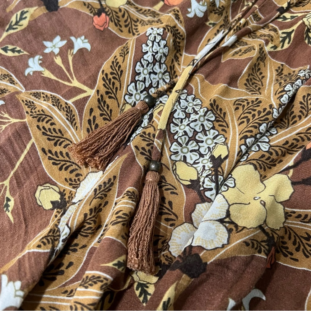 Spell & The Gypsy Bianca Brown Floral print wide leg pants size small - Picture 14 of 16
